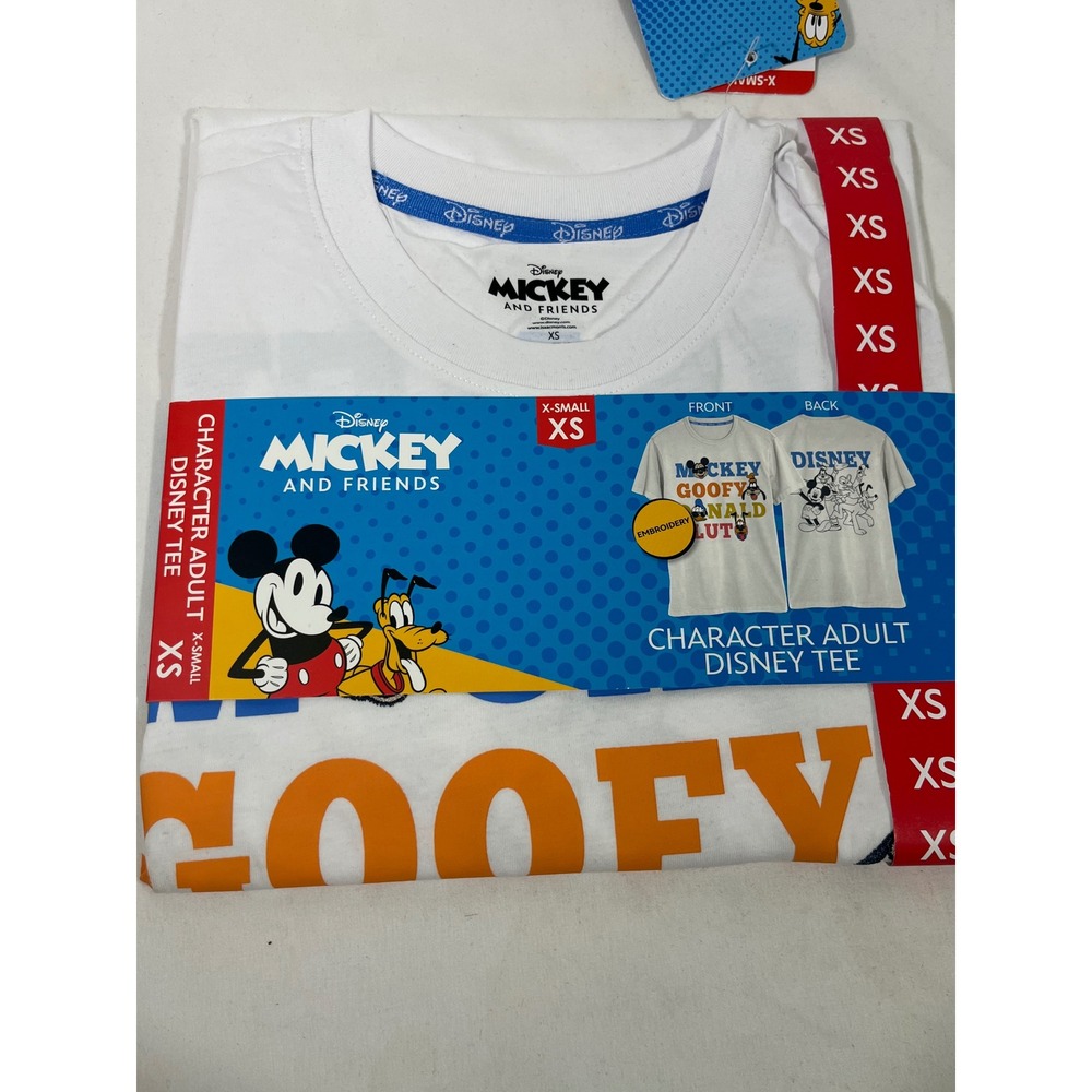 Disney Mickey & Friends Character Tee Unisex White XS Embroidered Nostalgia Trip